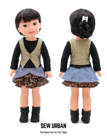 Sew Urban WellieWishers Urban Vest 14.5" Doll Clothes Pattern Pixie Faire