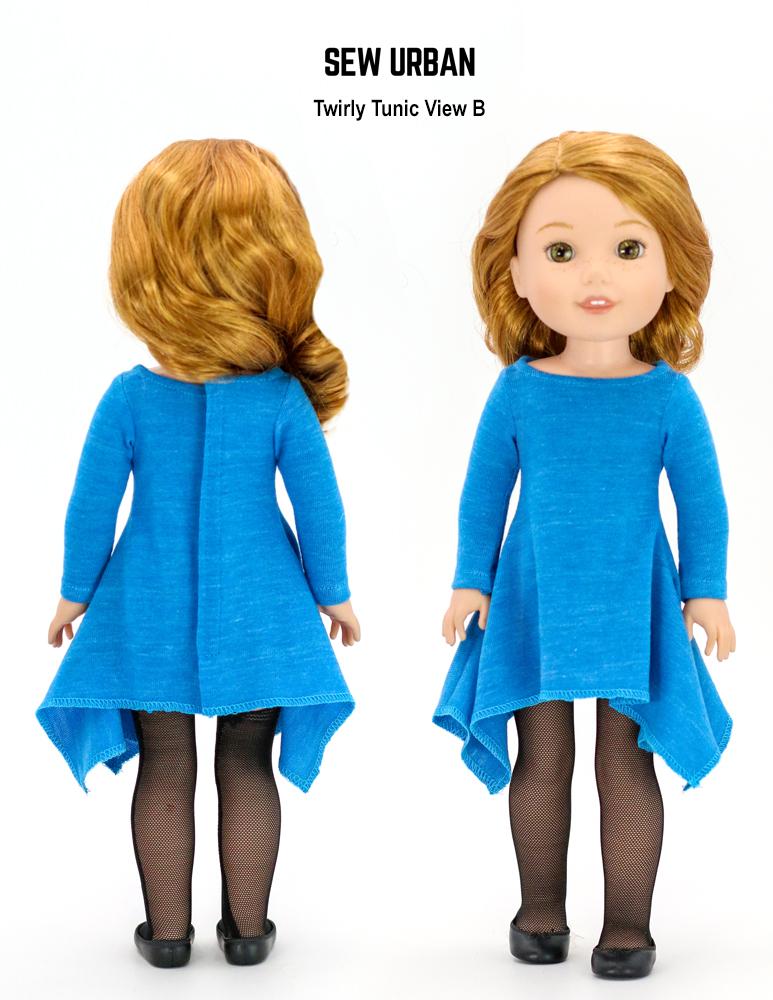 Sew Urban WellieWishers Twirly Tunic 14.5" Doll Clothes Pattern Pixie Faire