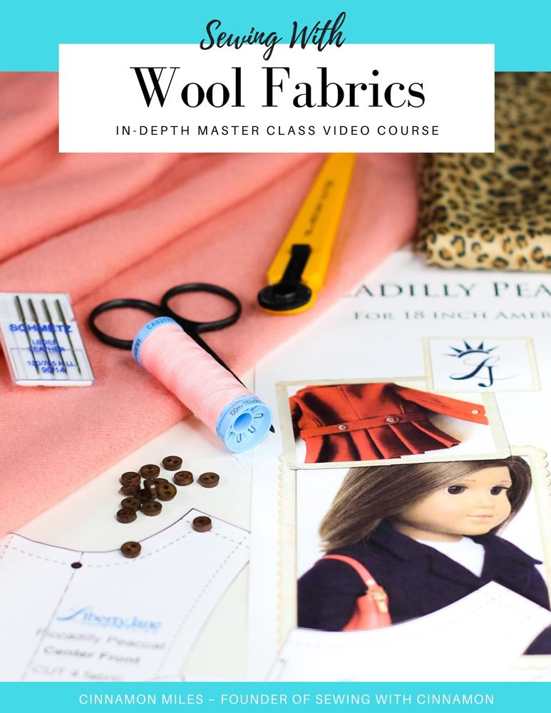 SWC Classes Sewing With Wool Fabrics & Piccadilly Peacoat Sew Along Master Class Video Course Pixie Faire