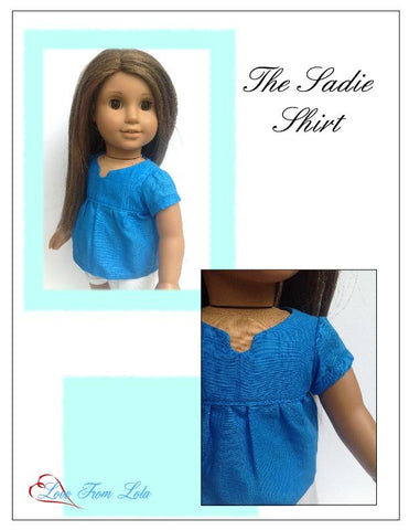 Love From Lola 18 Inch Modern The Sadie Shirt 18" Doll Clothes Pattern Pixie Faire