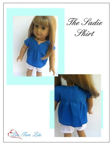 Love From Lola 18 Inch Modern The Sadie Shirt 18" Doll Clothes Pattern Pixie Faire