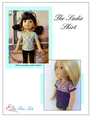 Love From Lola WellieWishers The Sadie Shirt 14.5" Doll Clothes Pattern Pixie Faire