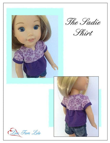 Love From Lola WellieWishers The Sadie Shirt 14.5" Doll Clothes Pattern Pixie Faire