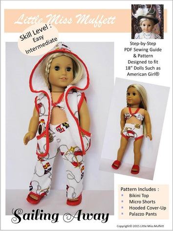 Little Miss Muffett 18 Inch Modern Sailing Away 18" Doll Clothes Pixie Faire