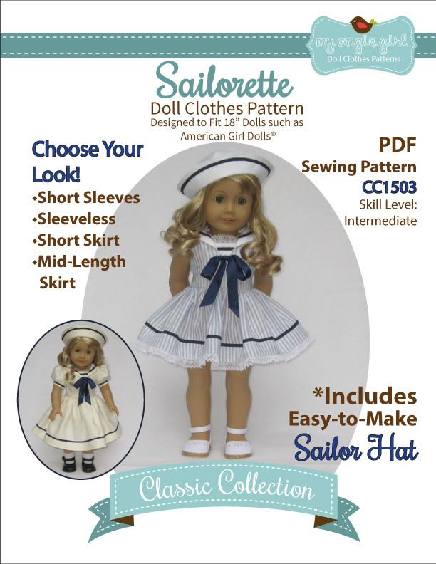 My Angie Girl 18 Inch Modern Sailorette 18" Doll Clothes Pixie Faire