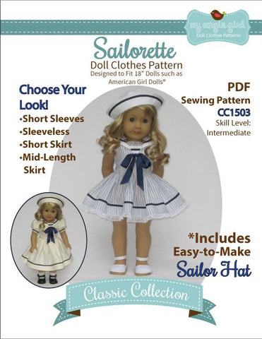 My Angie Girl 18 Inch Modern Sailorette 18" Doll Clothes Pixie Faire