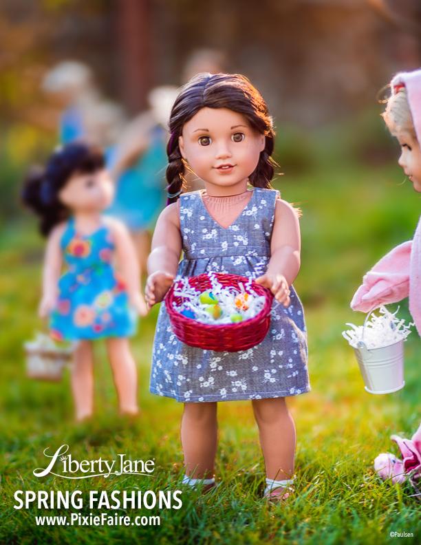 Liberty Jane 18 Inch Modern Salina Dress 18" Doll Clothes Pattern Pixie Faire