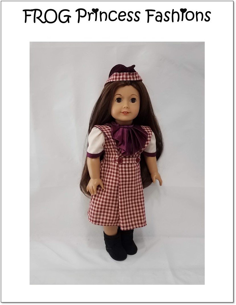 Frog Princess Fashions 18 Inch Modern Highlands Holiday Tartan Dress 18" Doll Clothes Pattern Pixie Faire