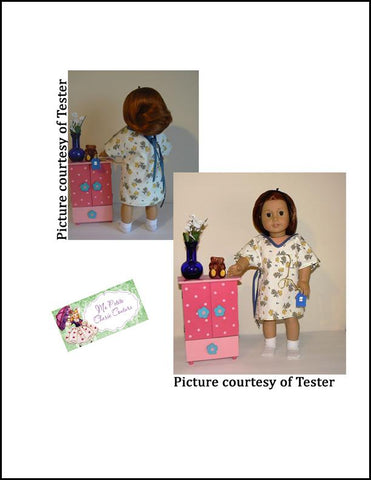 Mon Petite Cherie Couture 18 Inch Modern Medical Gown 18" Doll Clothes Pattern Pixie Faire