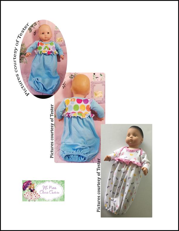 Mon Petite Cherie Couture Bitty Baby/Twin Aviva 15" Baby Doll Clothes Pattern Pixie Faire