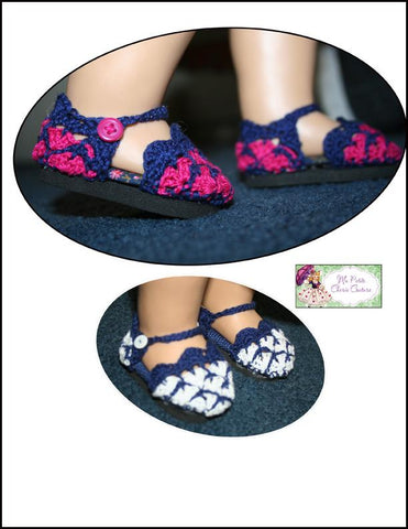 Mon Petite Cherie Couture Crochet Nanice Shoes 18" Doll Crochet Pattern Pixie Faire