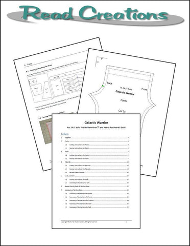 Read Creations WellieWishers Galactic Warrior 14-14.5" Doll Clothes Pattern Pixie Faire
