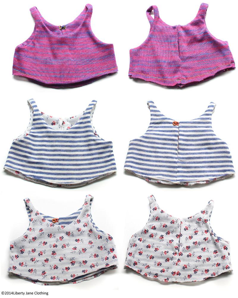 Liberty Jane 18 Inch Modern Peleton Muscle Tank Top 18" Doll Clothes Pattern Pixie Faire