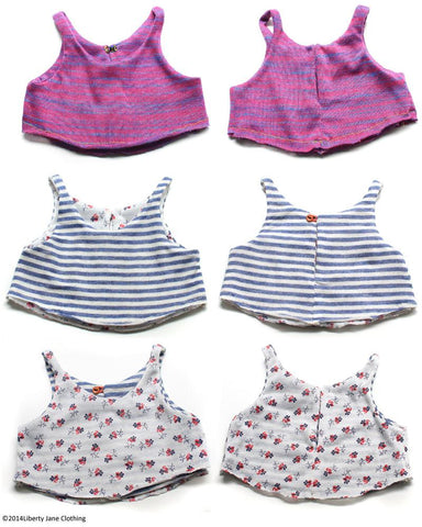 Liberty Jane 18 Inch Modern Peleton Muscle Tank Top 18" Doll Clothes Pattern Pixie Faire