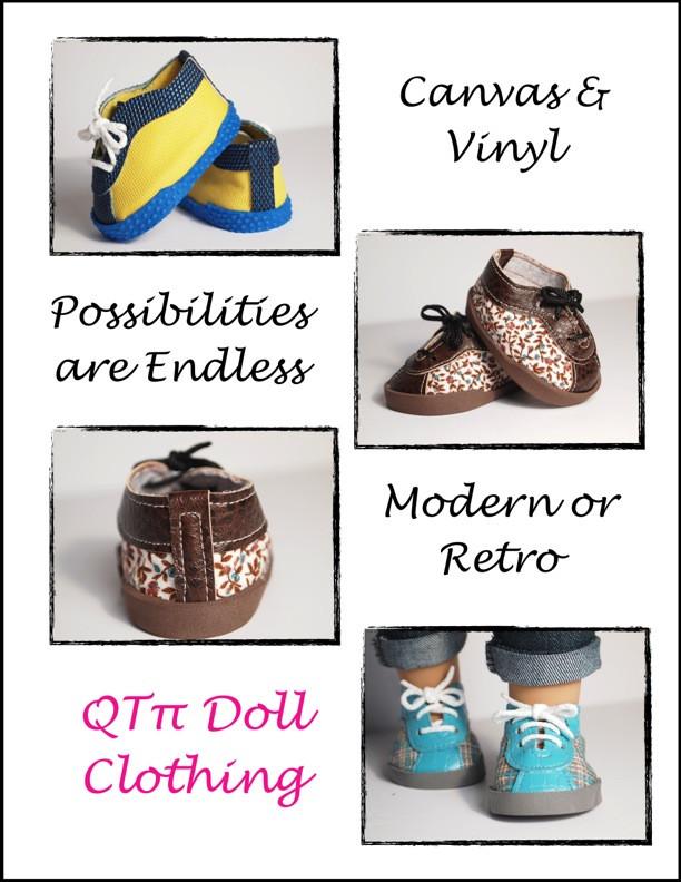 QTπ Doll Clothing Shoes Retro Sneakers 18" Doll Shoes Pixie Faire