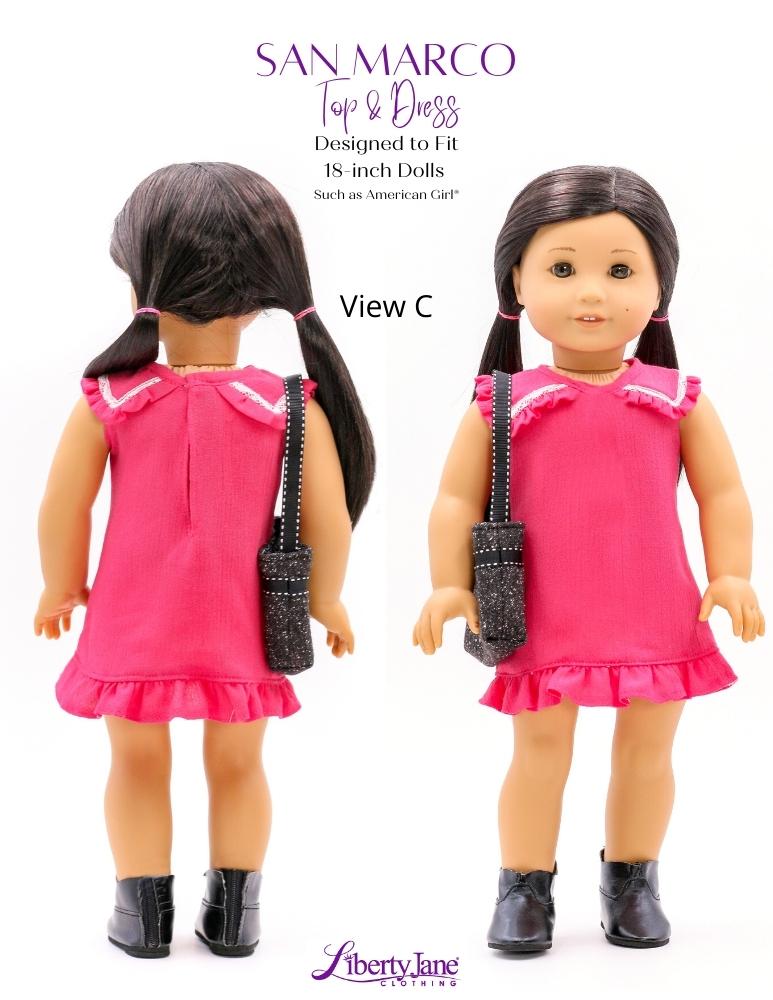 Liberty Jane 18 Inch Modern San Marco Top and Dress 18" Doll Clothes Pattern Pixie Faire