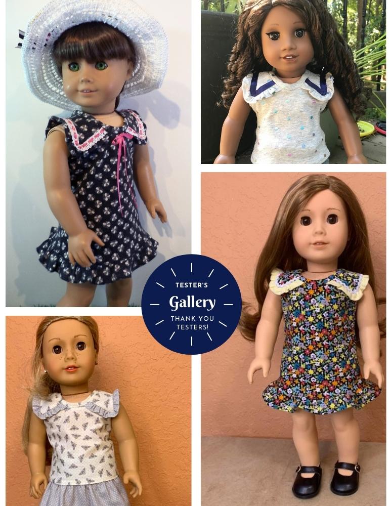 Liberty Jane 18 Inch Modern San Marco Top and Dress 18" Doll Clothes Pattern Pixie Faire