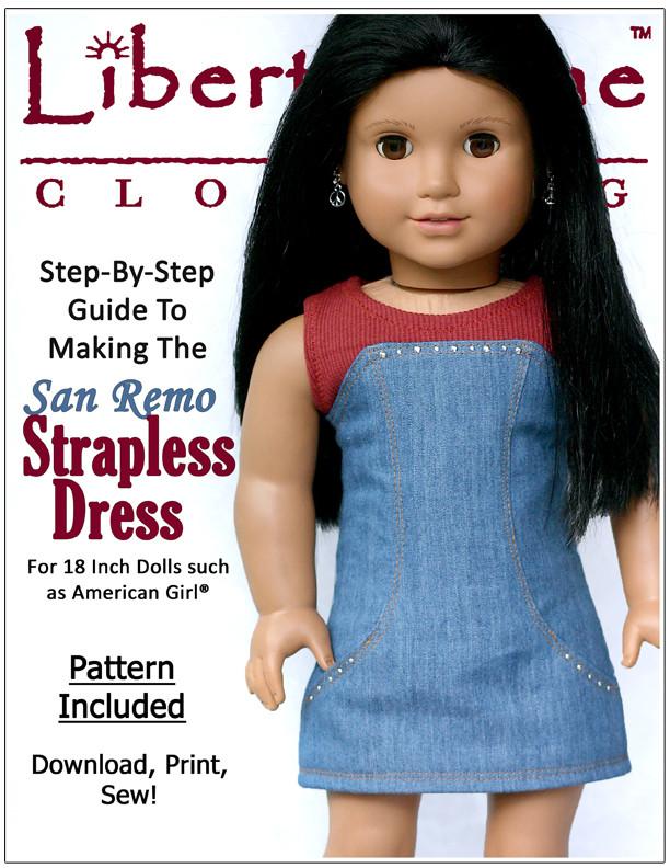 Liberty Jane 18 Inch Modern San Remo Dress 18" Doll Clothes Pattern Pixie Faire