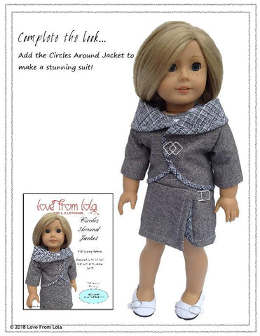 Love From Lola 18 Inch Modern Sasha Mini Skirt 18" Doll Clothes Pattern Pixie Faire