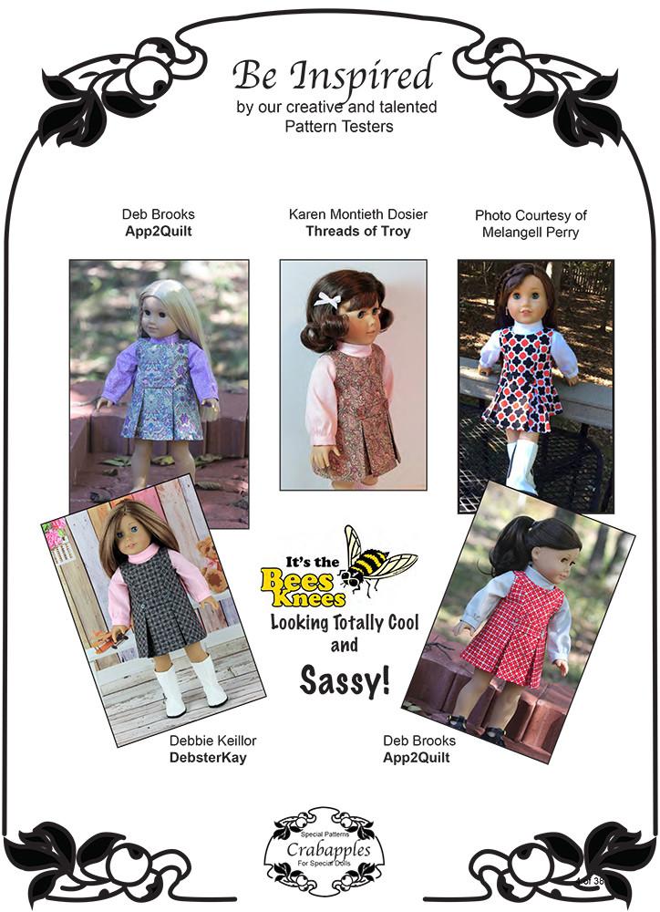 Crabapples 18 Inch Historical Sassy Sixties 18" Doll Clothes Pattern Pixie Faire