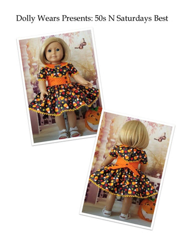 Dolly Wears 18 Inch Historical 50s N Saturdays Best 18" Doll Clothes Pattern Pixie Faire