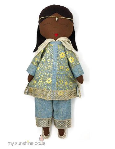 My Sunshine Dolls Cloth doll Savita Doll 23" Cloth Doll Pattern Pixie Faire