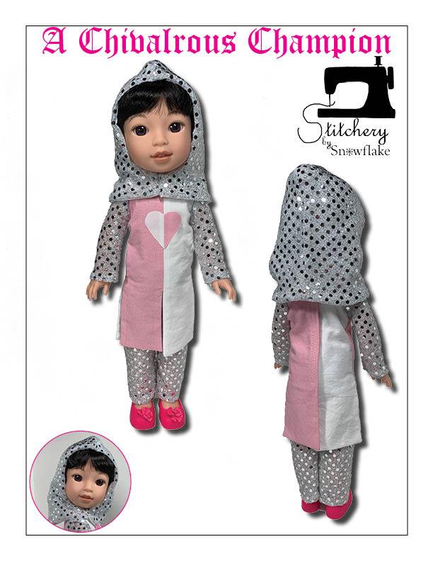 Stitchery By Snowflake WellieWishers A Chivalrous Champion 14.5" Doll Clothes Pattern Pixie Faire