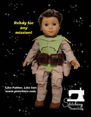 Stitchery By Snowflake 18 Inch Boy Doll Like Father, Like Son 18" Doll Clothes Pattern Pixie Faire