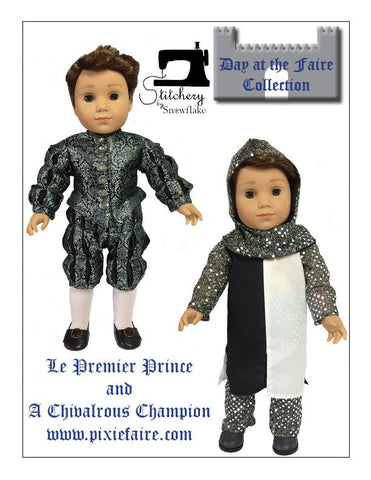 Stitchery By Snowflake 18 Inch Historical A Chivalrous Champion 18" Doll Clothes Pattern Pixie Faire
