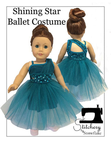 Stitchery By Snowflake 18 Inch Modern Shining Star Ballet Costume 18" Doll Clothes Pattern Pixie Faire