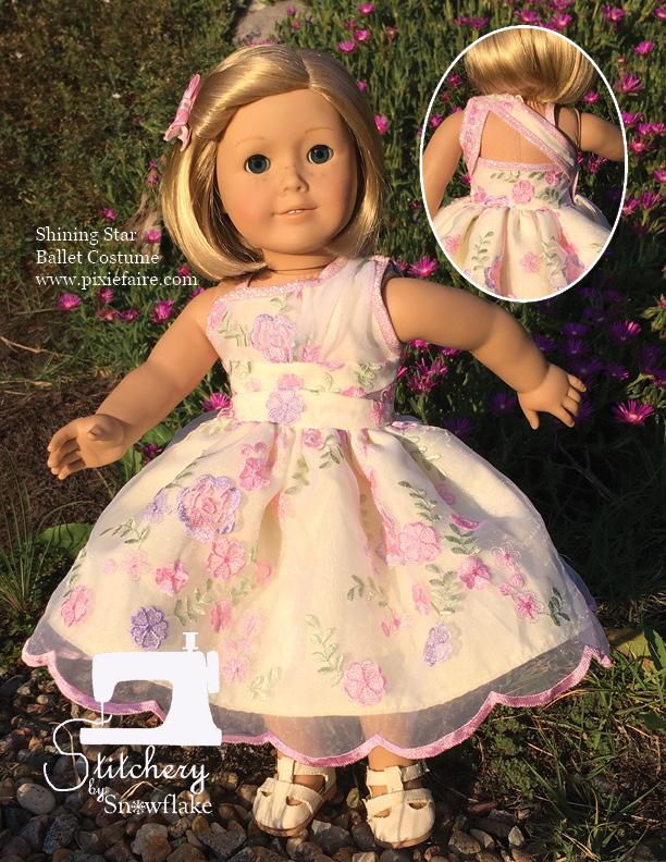 Stitchery By Snowflake 18 Inch Modern Shining Star Ballet Costume 18" Doll Clothes Pattern Pixie Faire