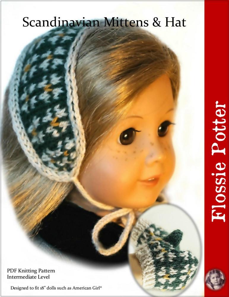 Flossie Potter Knitting Scandinavian Mittens & Hat Knitting Pattern Pixie Faire