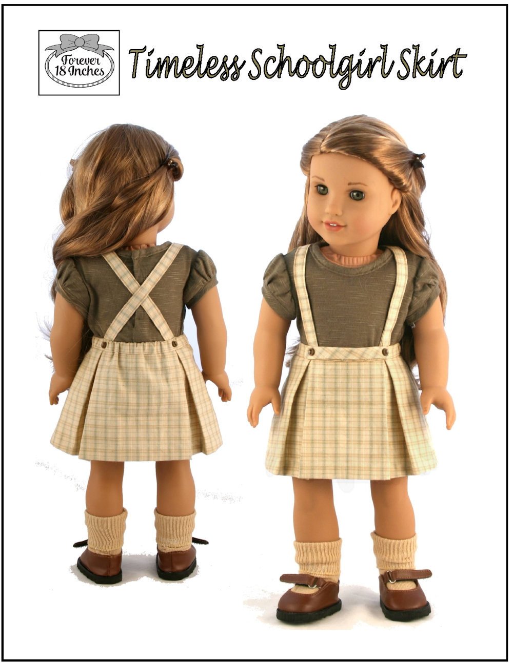 Forever 18 Inches 18 Inch Historical Timeless Schoolgirl Skirt 18" Doll Clothes Pixie Faire