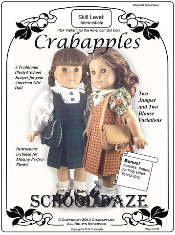 Crabapples 18 Inch Historical School Daze Jumper and Blouse 18" Doll Clothes Pattern Pixie Faire