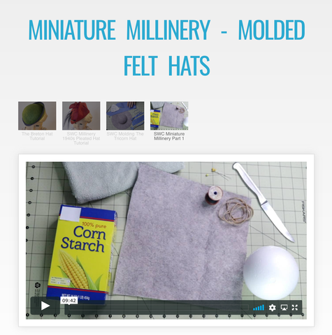 SWC Classes Miniature Millinery - The Molded Felt Hat Master Class Course Pixie Faire