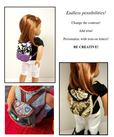 Sew Urban 18 Inch Modern Urban Backpack 18" Doll Accessory Pattern Pixie Faire