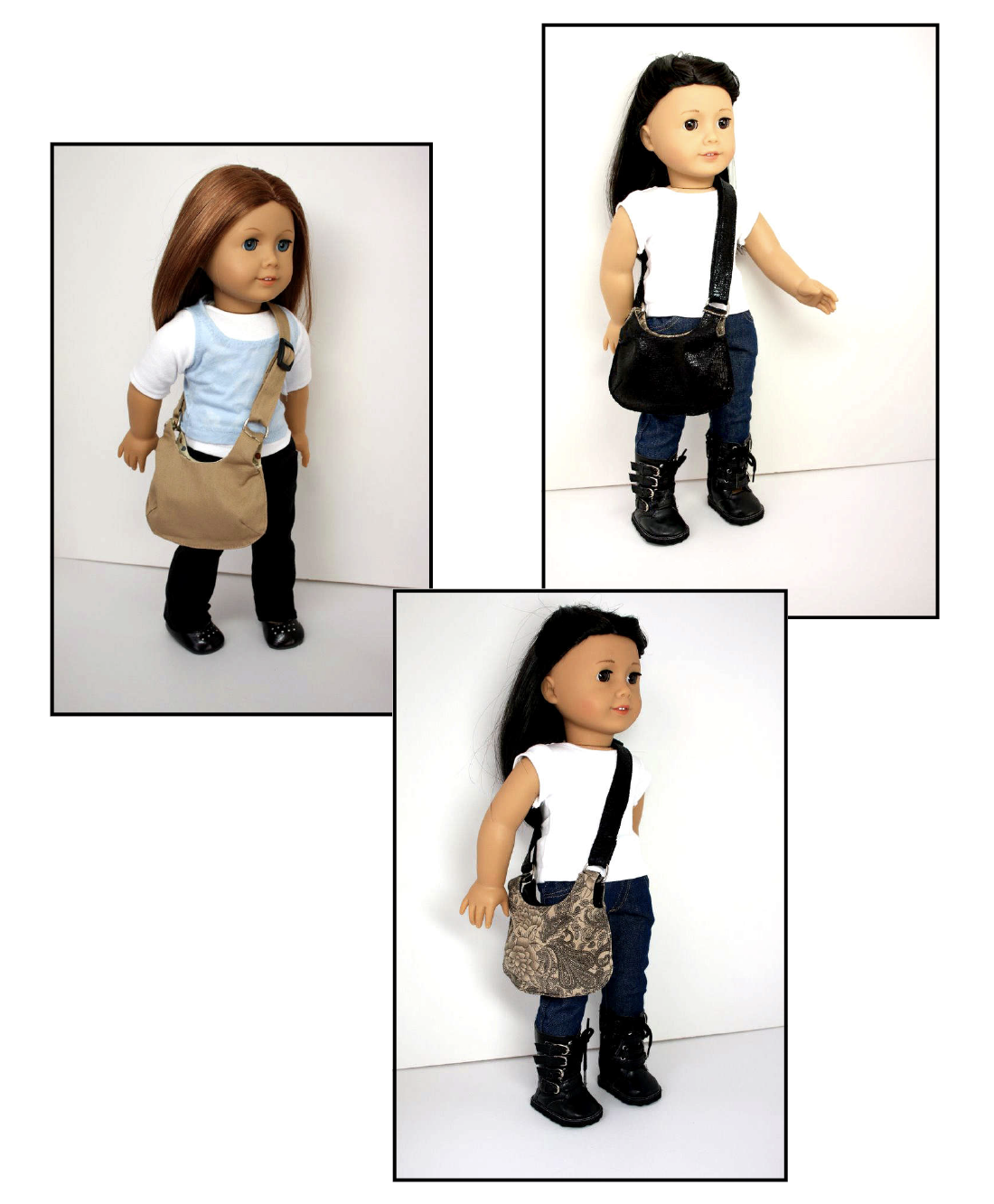 Sew Urban 18 Inch Modern Reversible Hobo Bag 18" Doll Accessories Pixie Faire