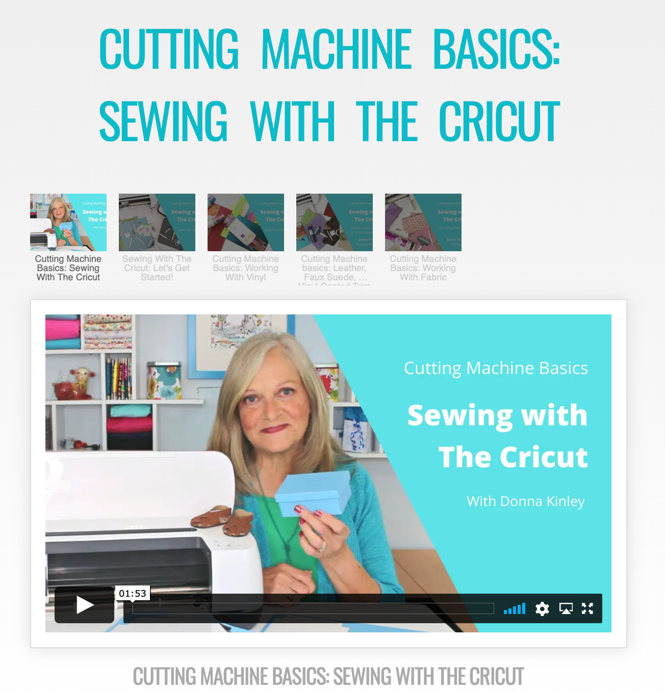 SWC Classes Cutting Machine Basics: Sewing With The Cricut Master Class Video Course Pixie Faire