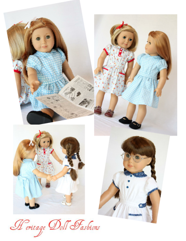Heritage Doll Fashions 18 Inch Historical 1930's Vintage Dress Pattern 18" Doll Clothes Pixie Faire