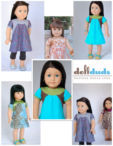 Doll Duds 18 Inch Modern Ring Collar Dress 18" Doll Clothes Pixie Faire