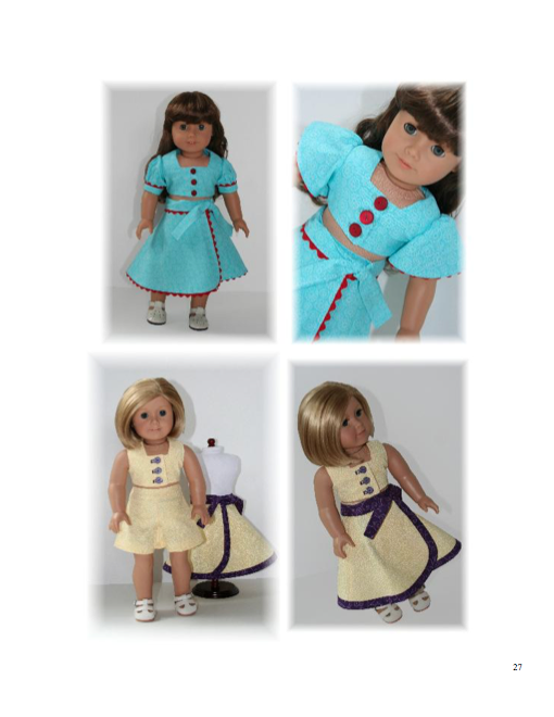 Eden Ava 18 Inch Historical 1940's Vintage Inspired 3 Piece Playsuit 18" Doll Clothes Pixie Faire