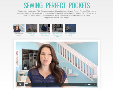 SWC Classes Sewing Perfect Pockets - Master Class Video Course Pixie Faire