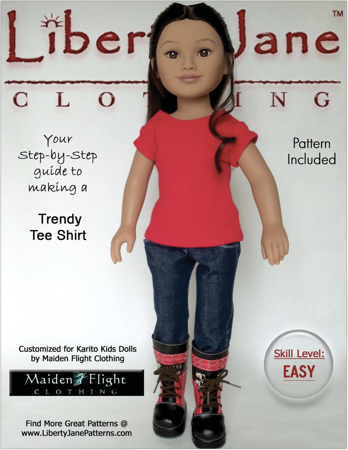 Liberty Jane Karito Kids Free T-Shirt Pattern for 21" Karito Kids Dolls Pixie Faire