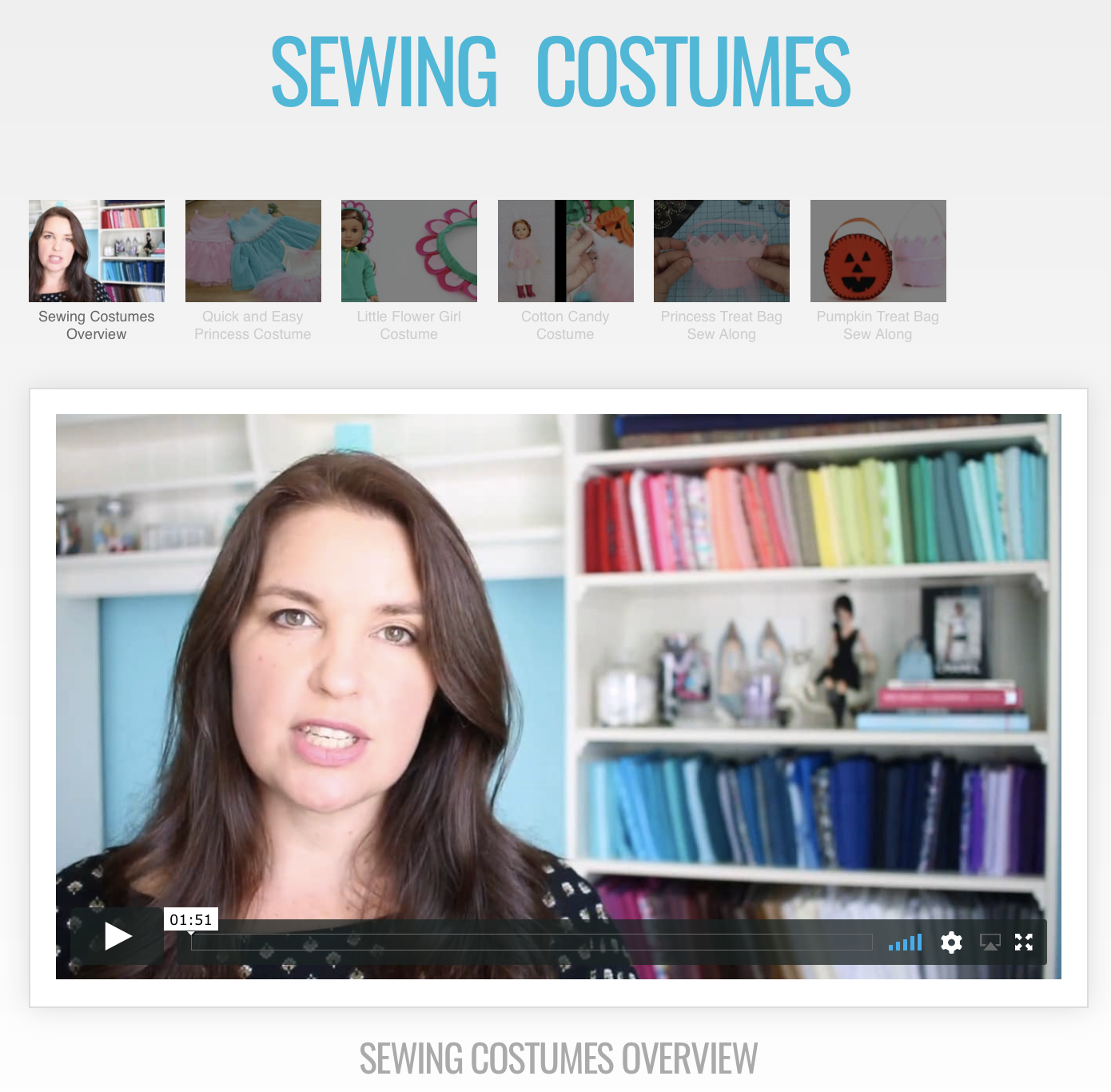 SWC Classes Sewing Simple Costumes Master Class Video Course Pixie Faire