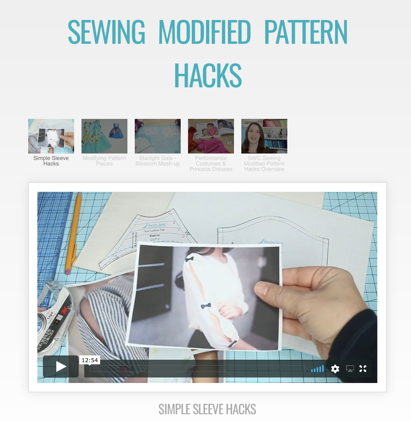 SWC Classes Sewing Modified Pattern Hacks Master Class Video Course Pixie Faire