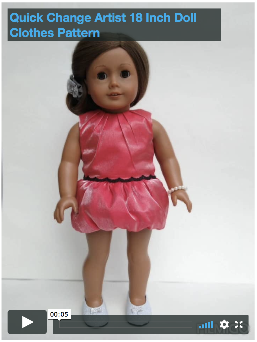 Love From Lola 18 Inch Modern Quick Change Artist 18" Doll Clothes Pattern Pixie Faire