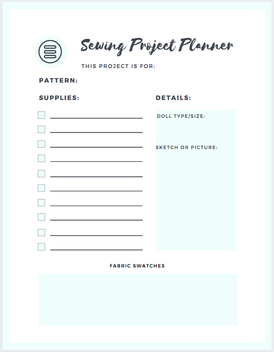 SWC Classes SWC Sewing Project Planner Pixie Faire