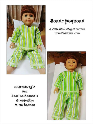 Little Miss Muffett 18 Inch Boy Doll Senor Pequeno 18" Doll Clothes Pattern Pixie Faire