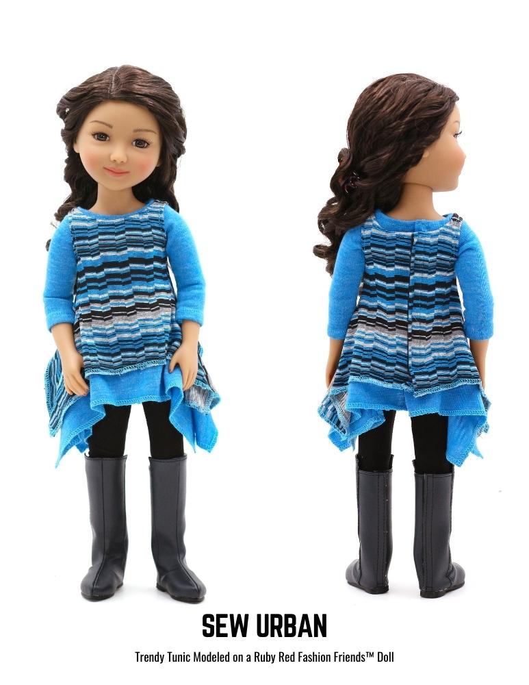 Sew Urban WellieWishers Twirly Tunic 14.5-15" Doll Clothes Pattern Pixie Faire