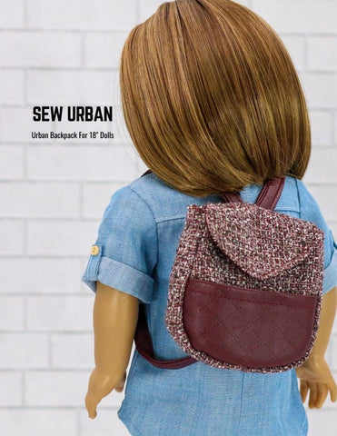 Sew Urban 18 Inch Modern Urban Backpack 18" Doll Accessory Pattern Pixie Faire